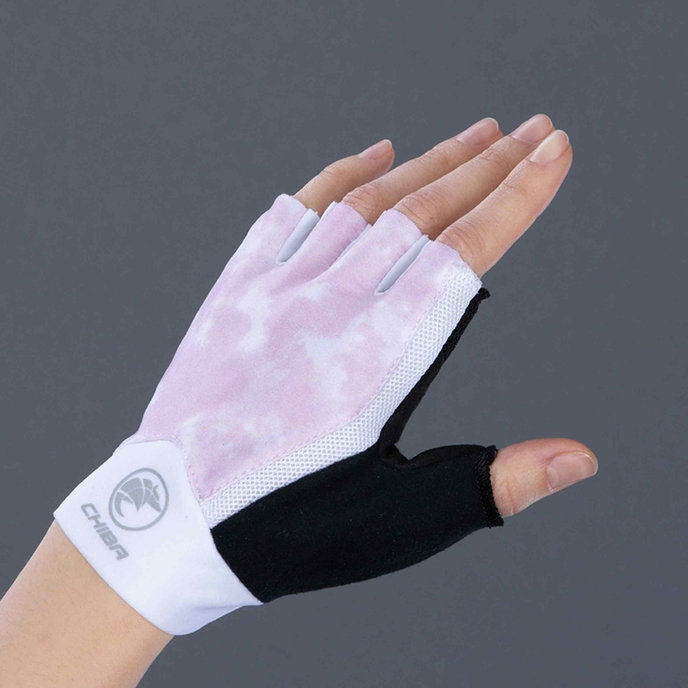 Ženske kolesarske rokavice Lady Tie Dye rožnate