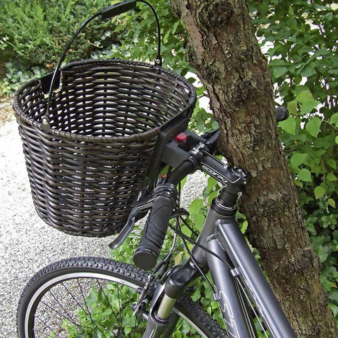 STRUCTURA OVAL pletena košara za krmilo rjava