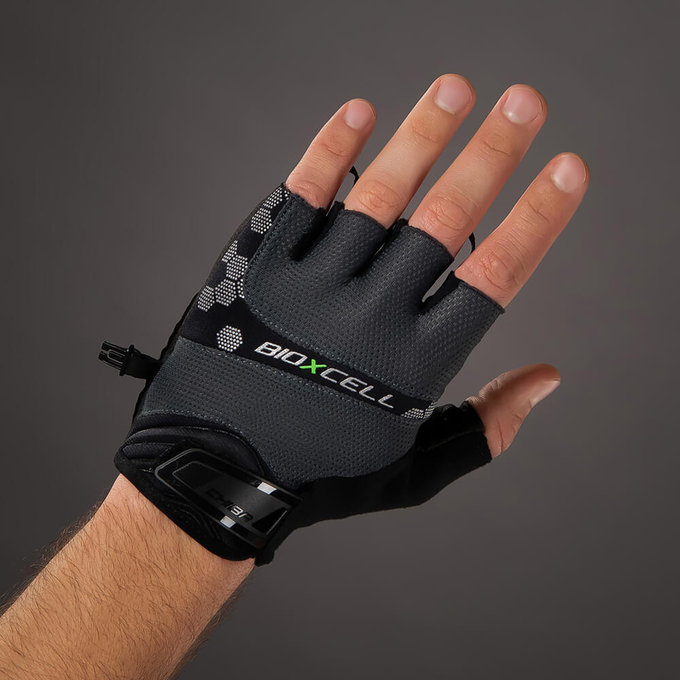 Kolesarske rokavice za odrasle BioXCell Pro temno sivo
