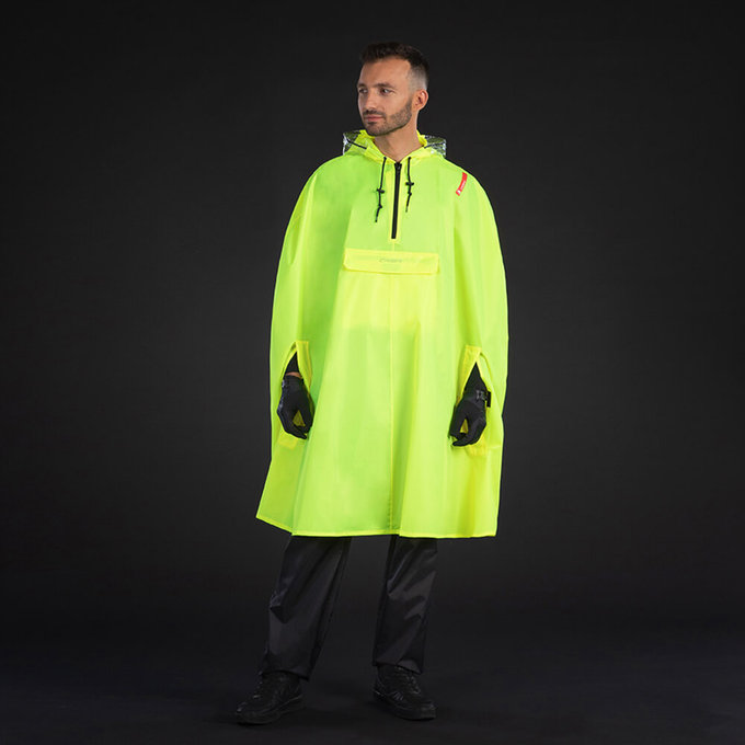 Dežni pončo za odrasle neon rumene barve