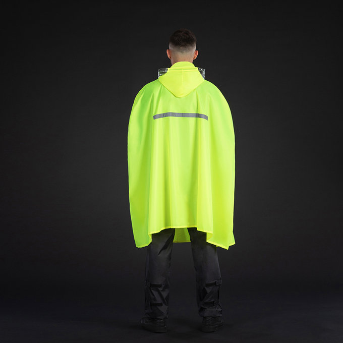 Dežni pončo za odrasle neon rumene barve