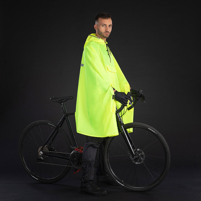 Dežni pončo za odrasle neon rumene barve