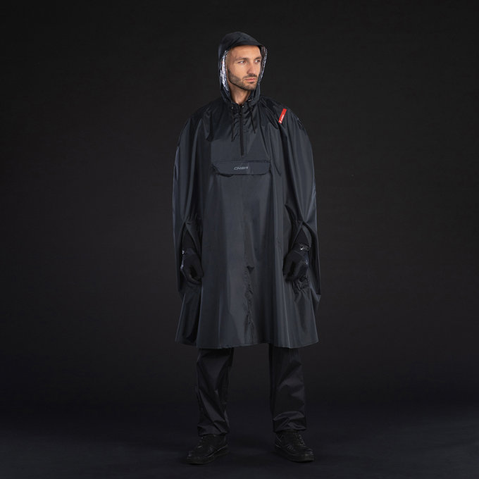 Dežni pončo za odrasle črn