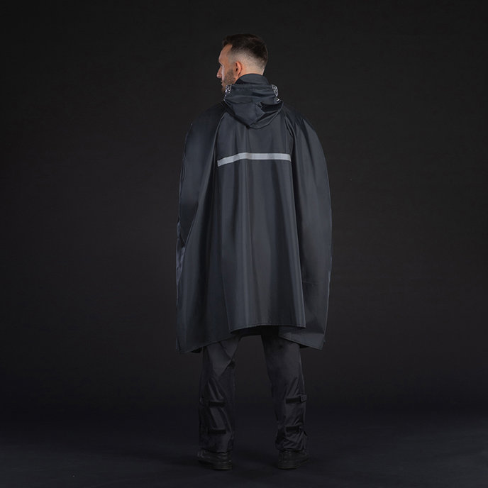 Dežni pončo za odrasle črn