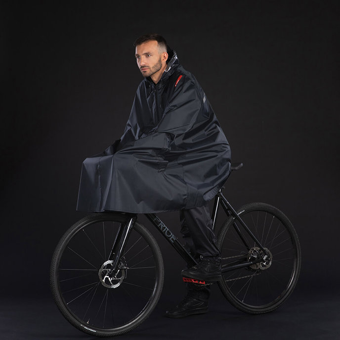 Dežni pončo za odrasle črn