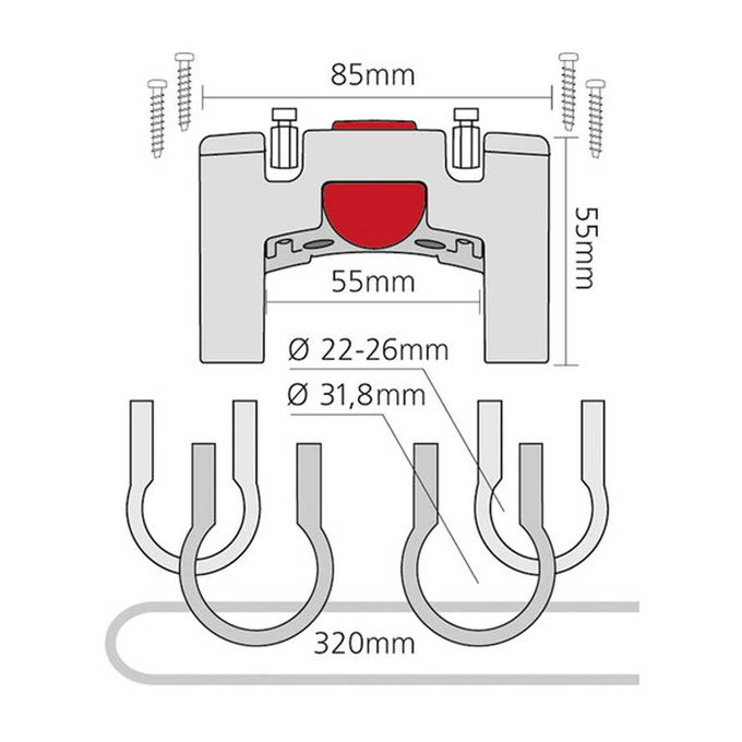 Adapter za krmilo Ø 22-26 mm/31,8 mm