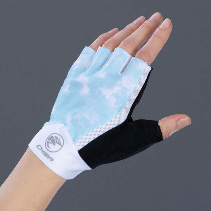 Ženske kolesarske rokavice Lady Tie Dye svetlo modre