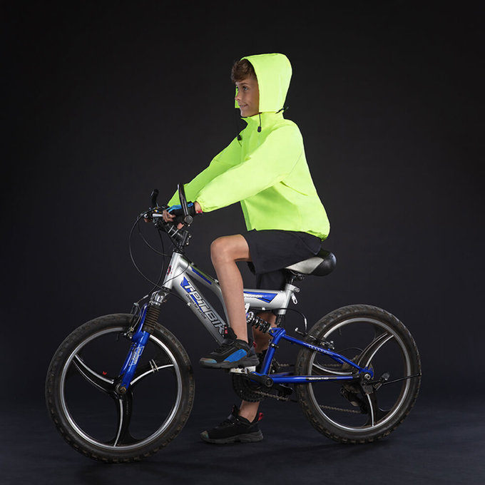 Otroška dežna jakna neon rumena