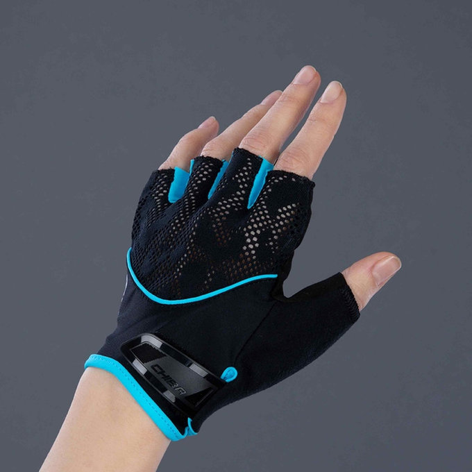 Ženske kolesarske rokavice Lady Gel črne/turkizne