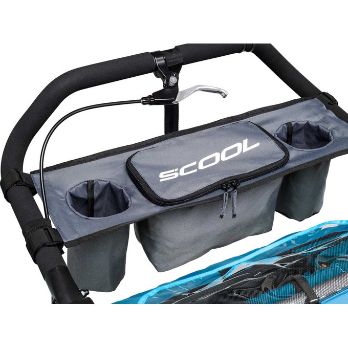 TaXXi Organizator in držalo za pijačo za kolesarski voziček za dva otroka