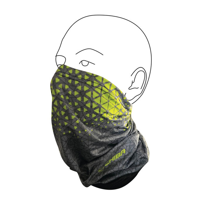 Večnamenski šal sivo/neonski 