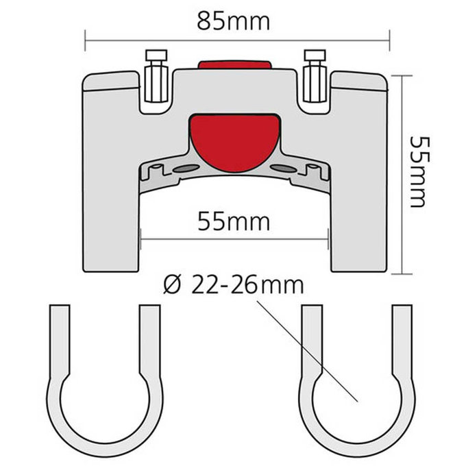 Adapter za krmilo Ø 22–26 mm