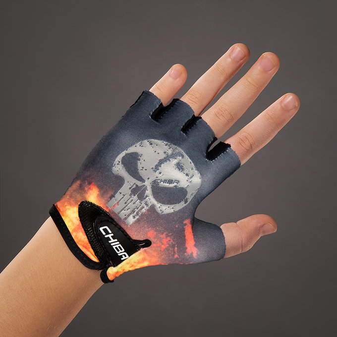 Kolesarske rokavice za otroke CoolKids Lobanja