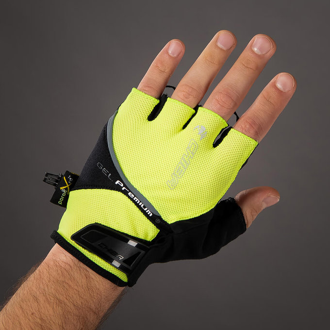 Kolesarske rokavice za odrasle Gel Premium neon rumene