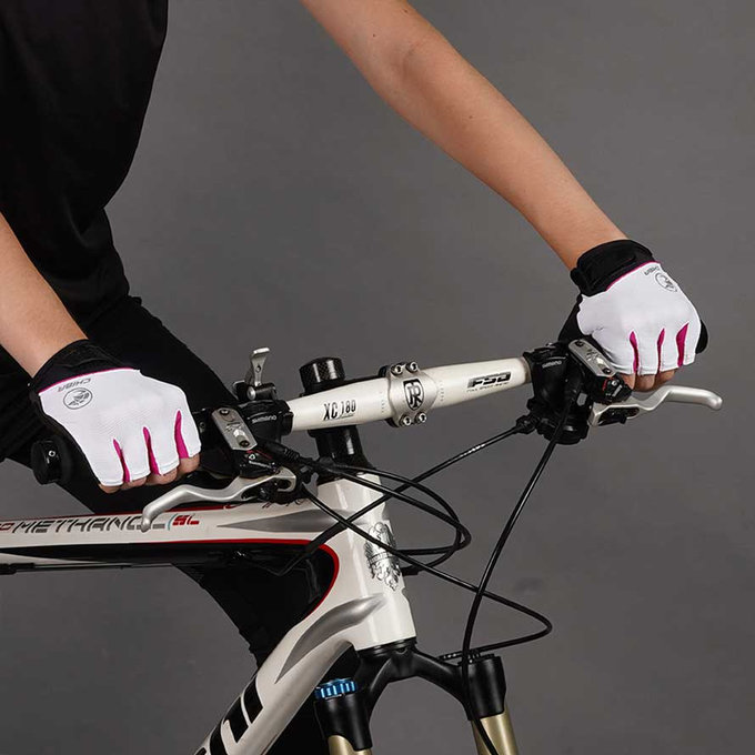 Ženske kolesarske rokavice Lady BioXCell belo