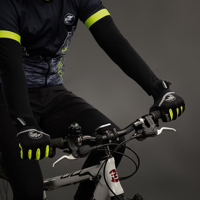 Zimske kolesarske rokavice za odrasle Phantom črne/neon rumene