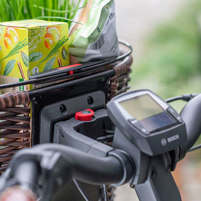 STRUCTURA OVAL pletena košara za krmilo rjava