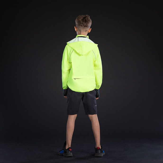 Otroška dežna jakna neon rumena