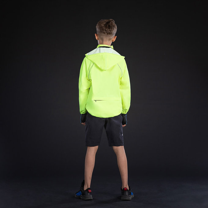 Otroška dežna jakna neon rumena