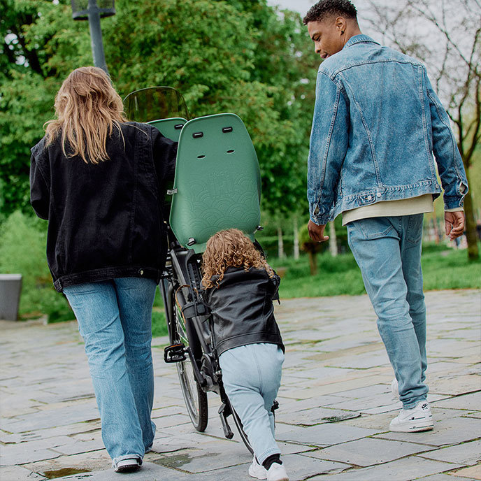 Zadnji kolesarski sedež z adapterjem in nosilcem okvirja SET