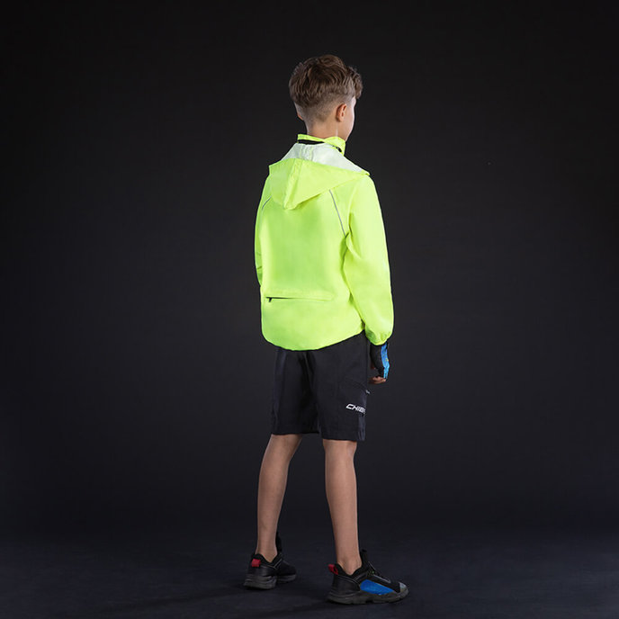 Otroška dežna jakna neon rumena