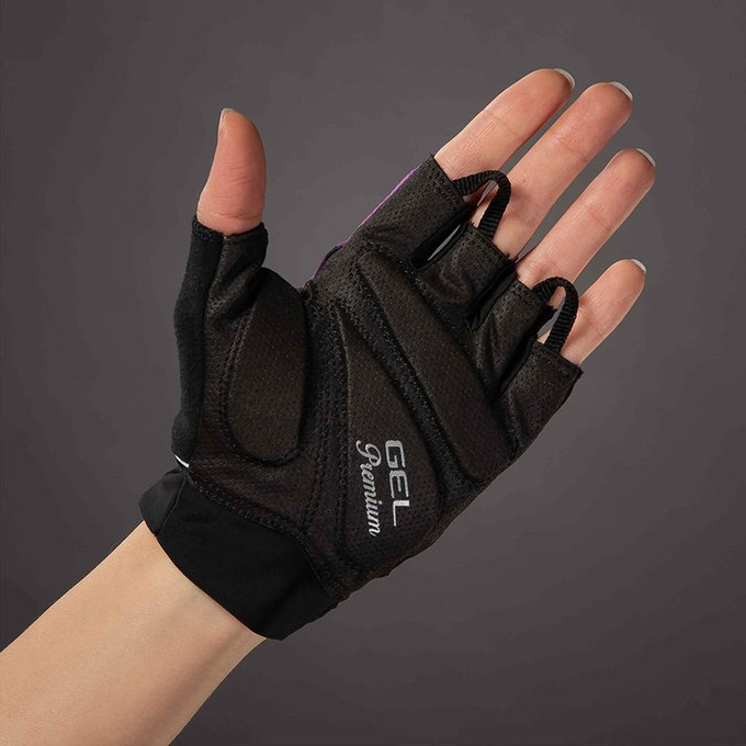 Ženske kolesarske rokavice Lady Gel Premium vijolične