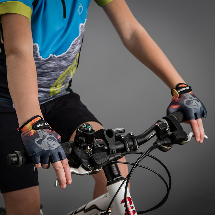 Kolesarske rokavice za otroke CoolKids Lobanja