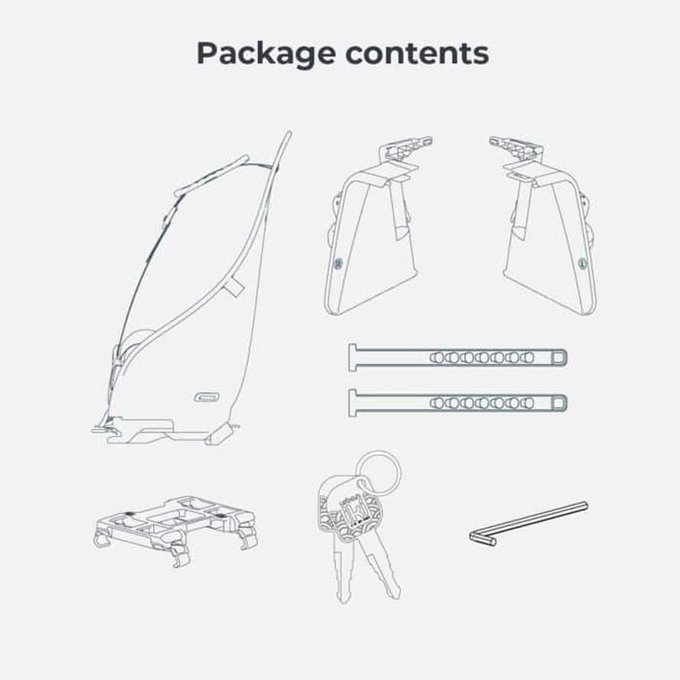 Zadnji sedež Ta-ke z adapterjem za nosilec za kolesa