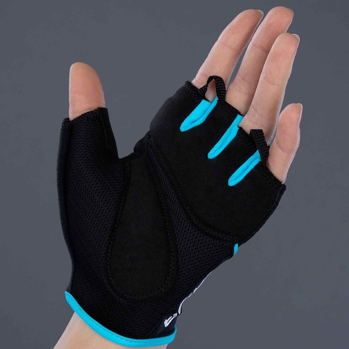 Ženske kolesarske rokavice Lady Gel črne/turkizne