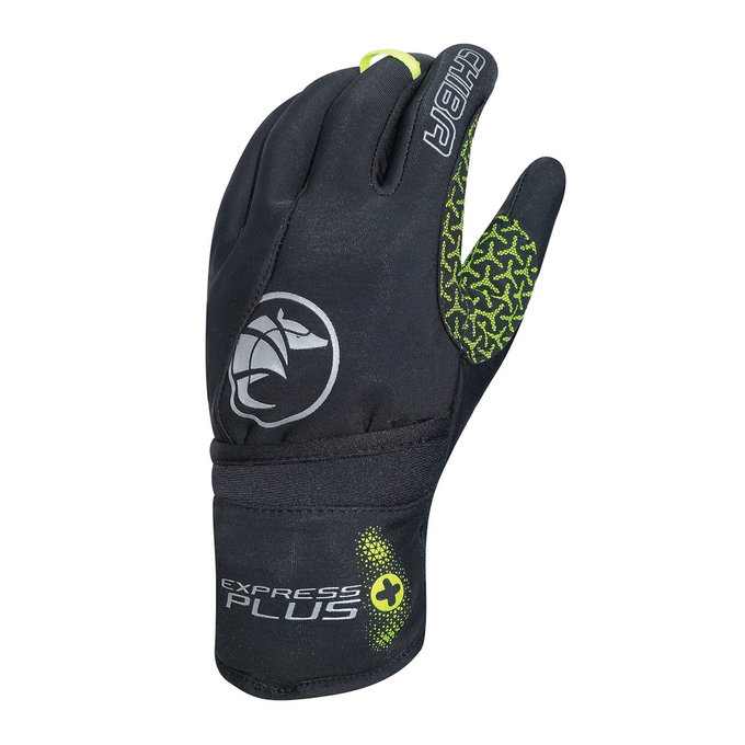 Zimske kolesarske rokavice za odrasle Express+ črne/neonske
