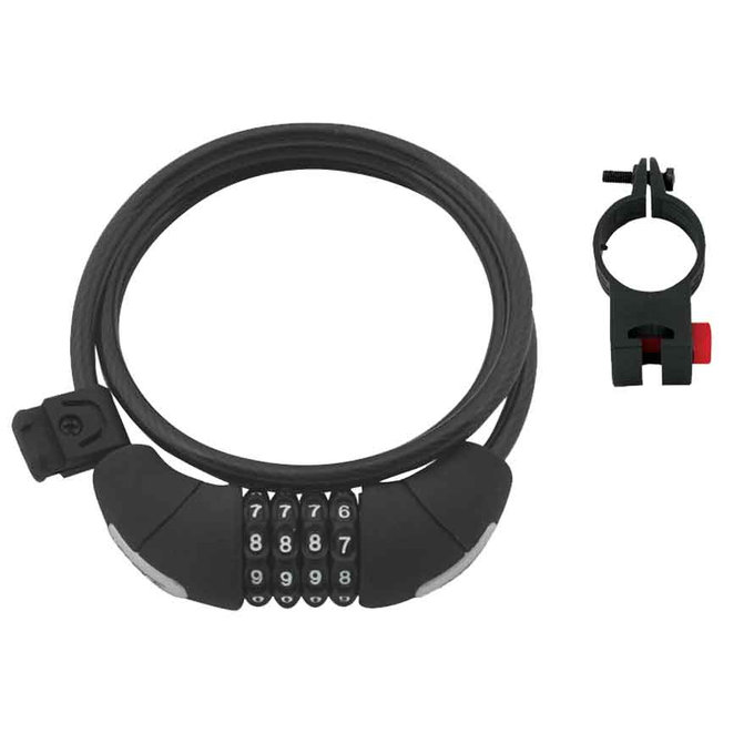 FORCE LUX spiralna ključavnica s kodo, 120 cm / 8 mm + nosilec