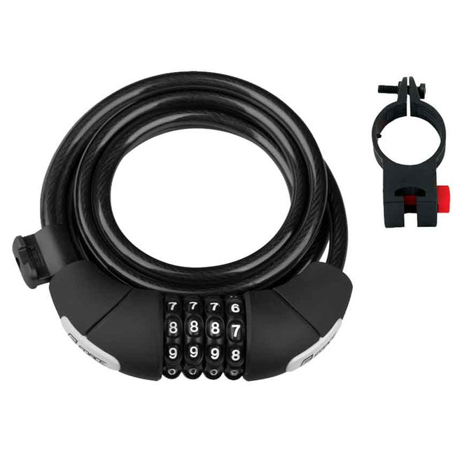FORCE LUX spiralna ključavnica s kodo, 180 cm / 8 mm + nosilec